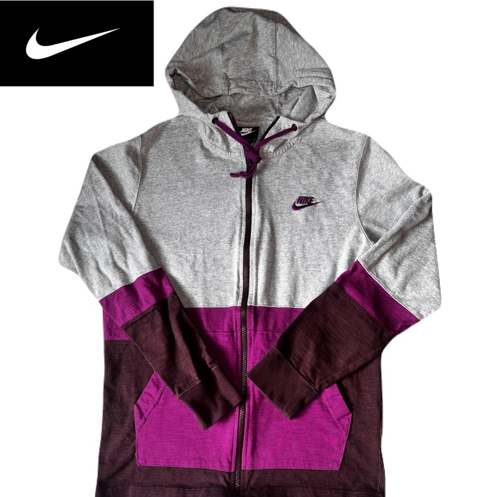 Nike Gray and Purple Hoodie